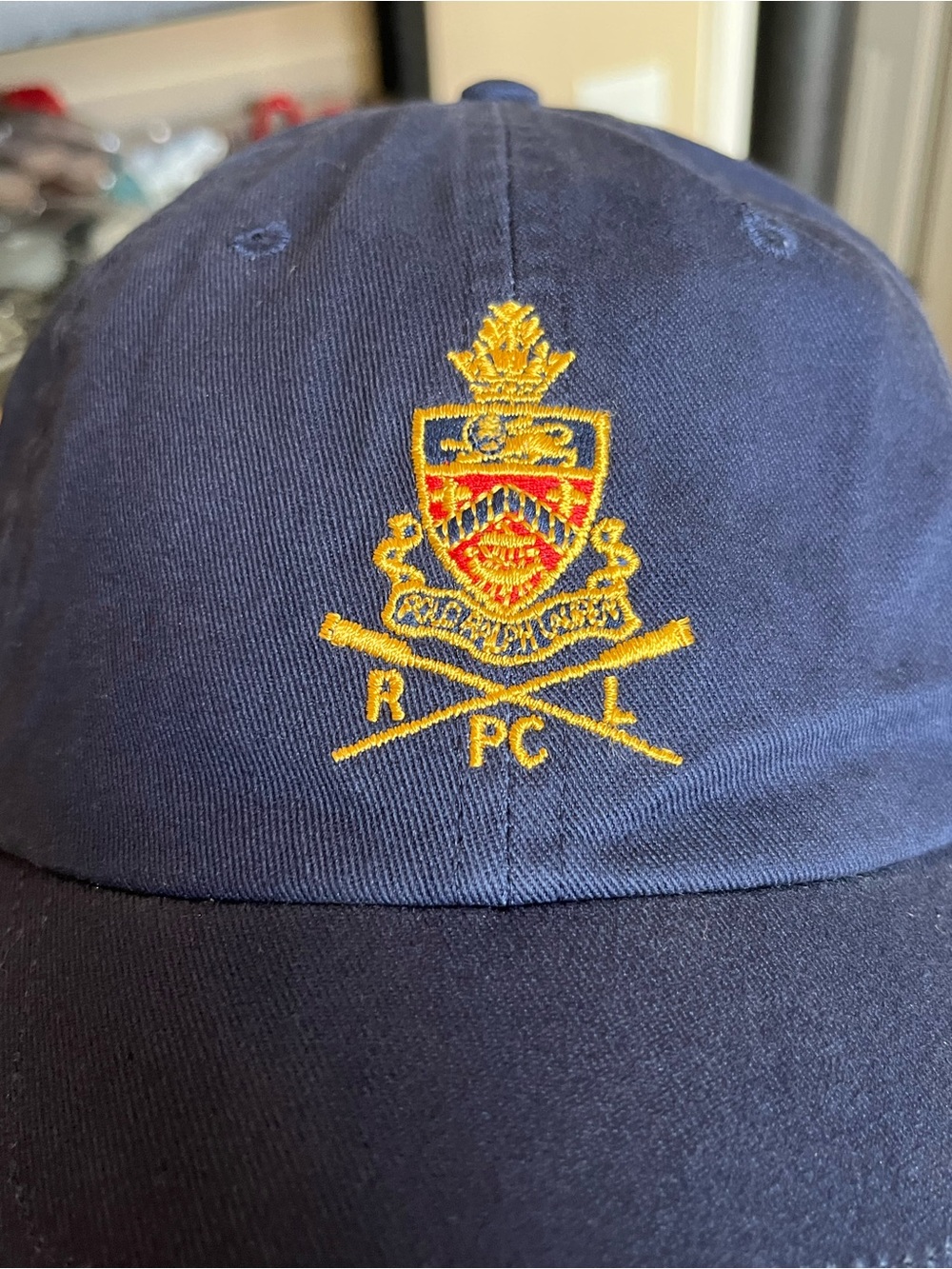 Polo by Ralph Lauren Navy Baseball Cap with Gold Crest Embroidery - Picture 2 of 14